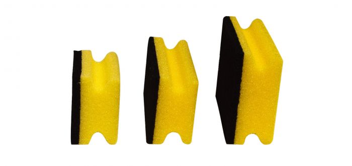 Meiko Vliesschwamm Topfreiniger mit Griff, gelb/schwarzes Vlies, 150 x 95 x 45 mm
