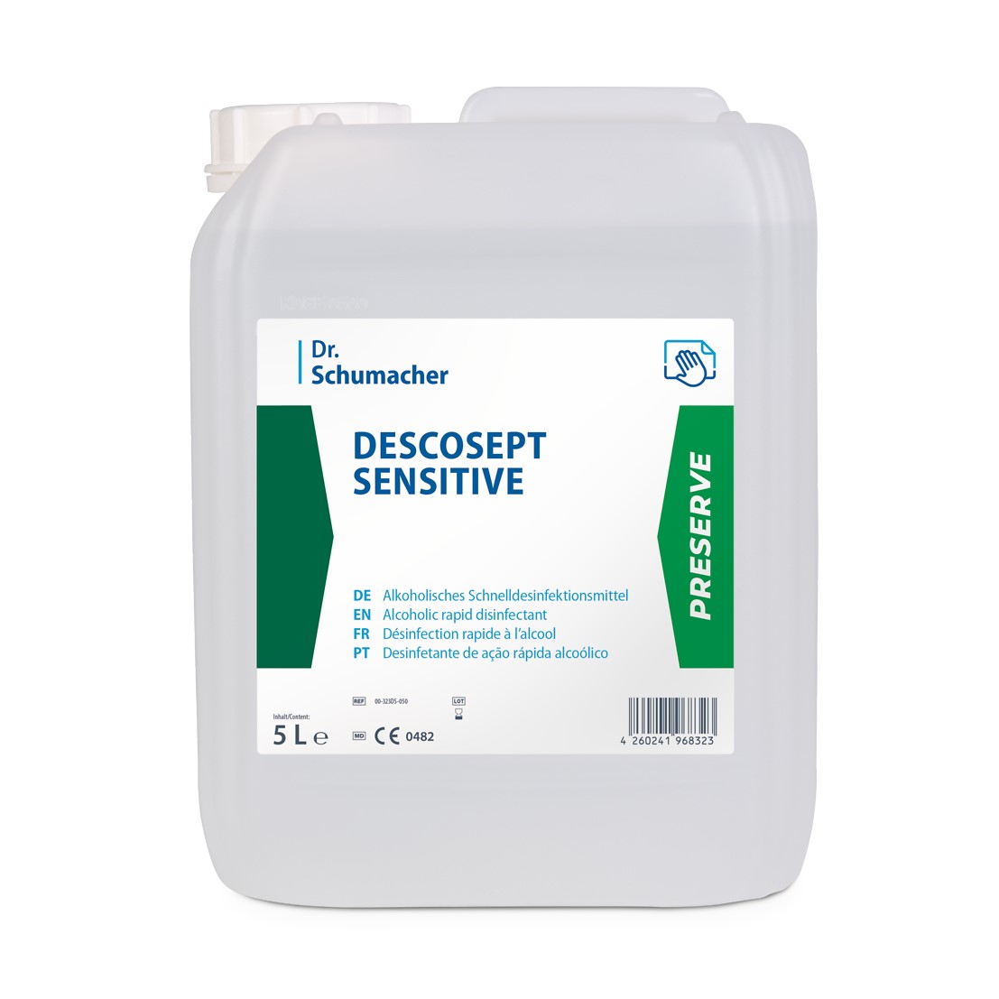 Dr. Schumacher Descosept Sensitive, alkoholisches Schnelldesinfektionsmittel, 5 L Kanister