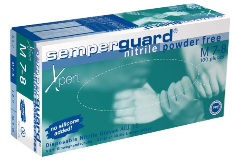 Semperguard Nitril Xpert Einmalhandschuhe, Gr. S, blau, 100 Stück