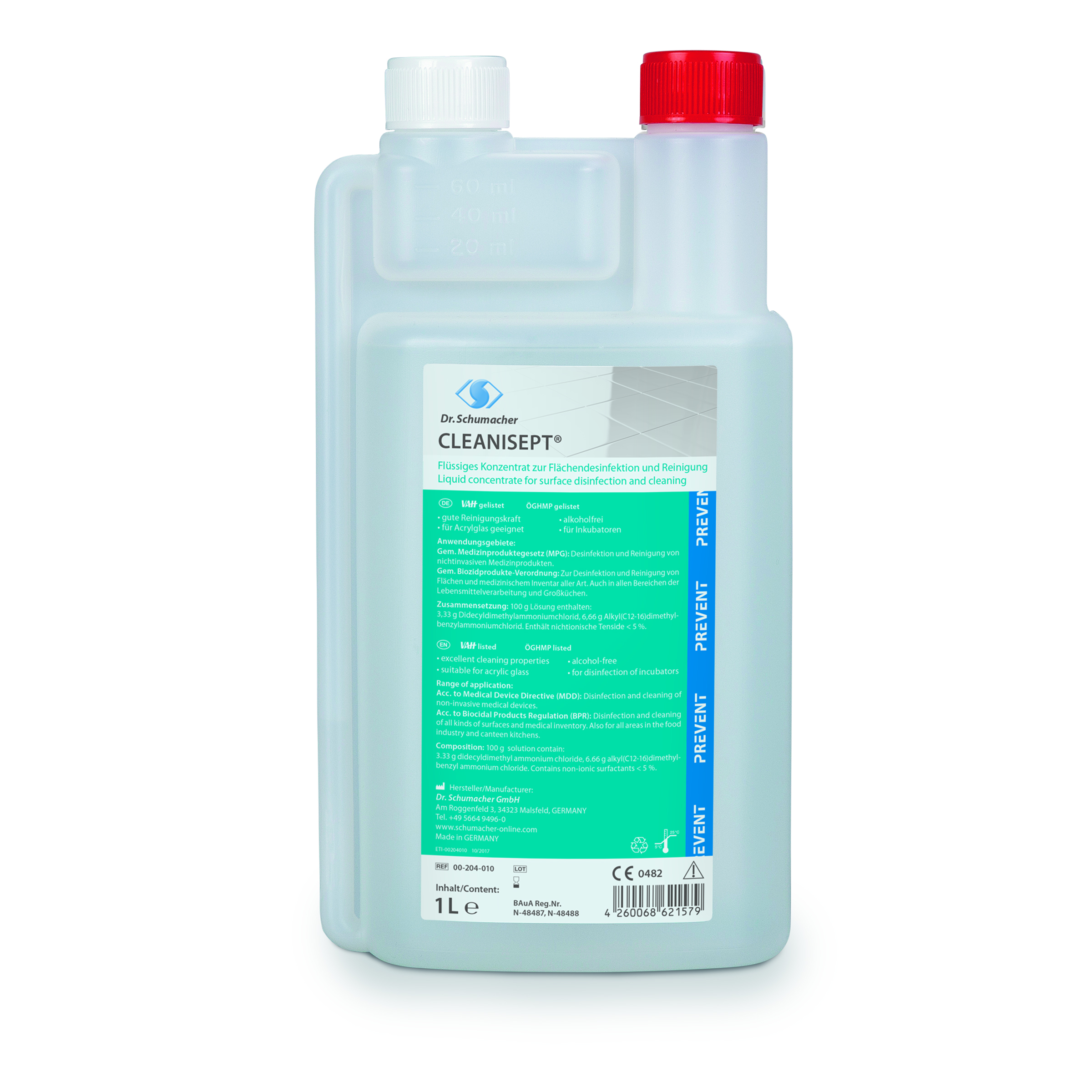 Dr. Schumacher Cleanisept, Konzentrat zur Flächendesinfektion & Reinigung,1000-ml Dosierflasche