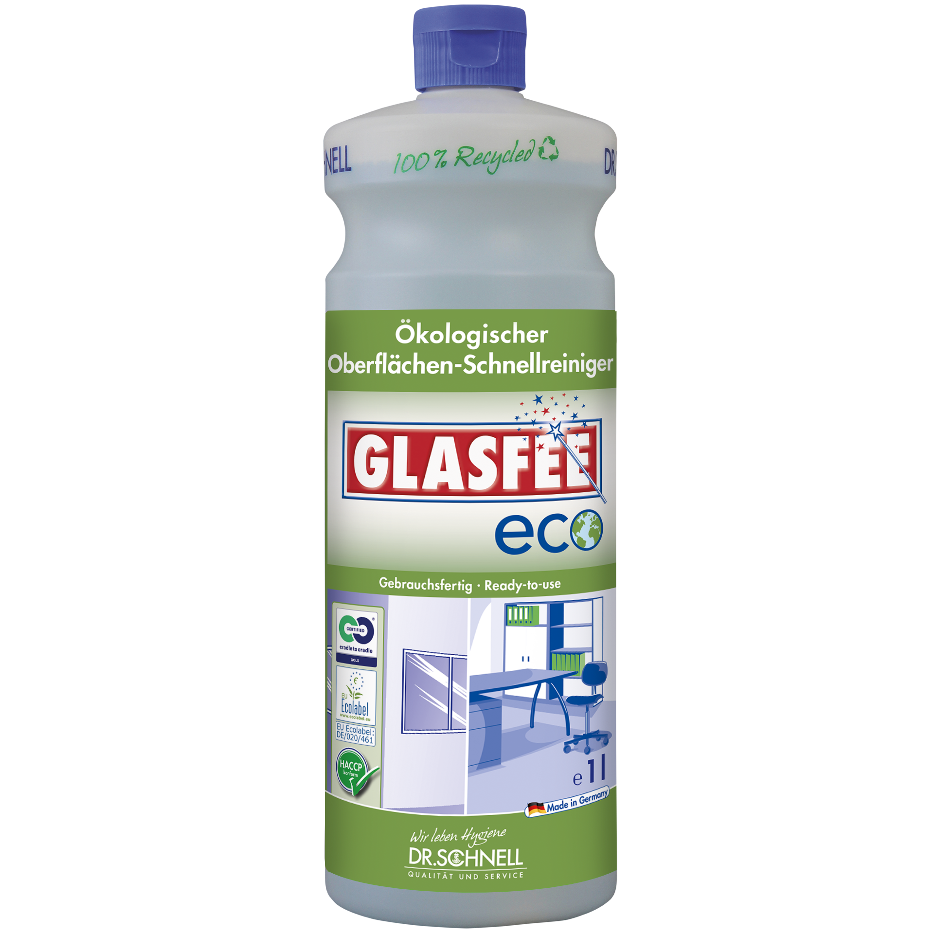 Dr. Schnell GLASFEE ECO ökologischer Oberflächen-Schnellreiniger, 1 L Flasche