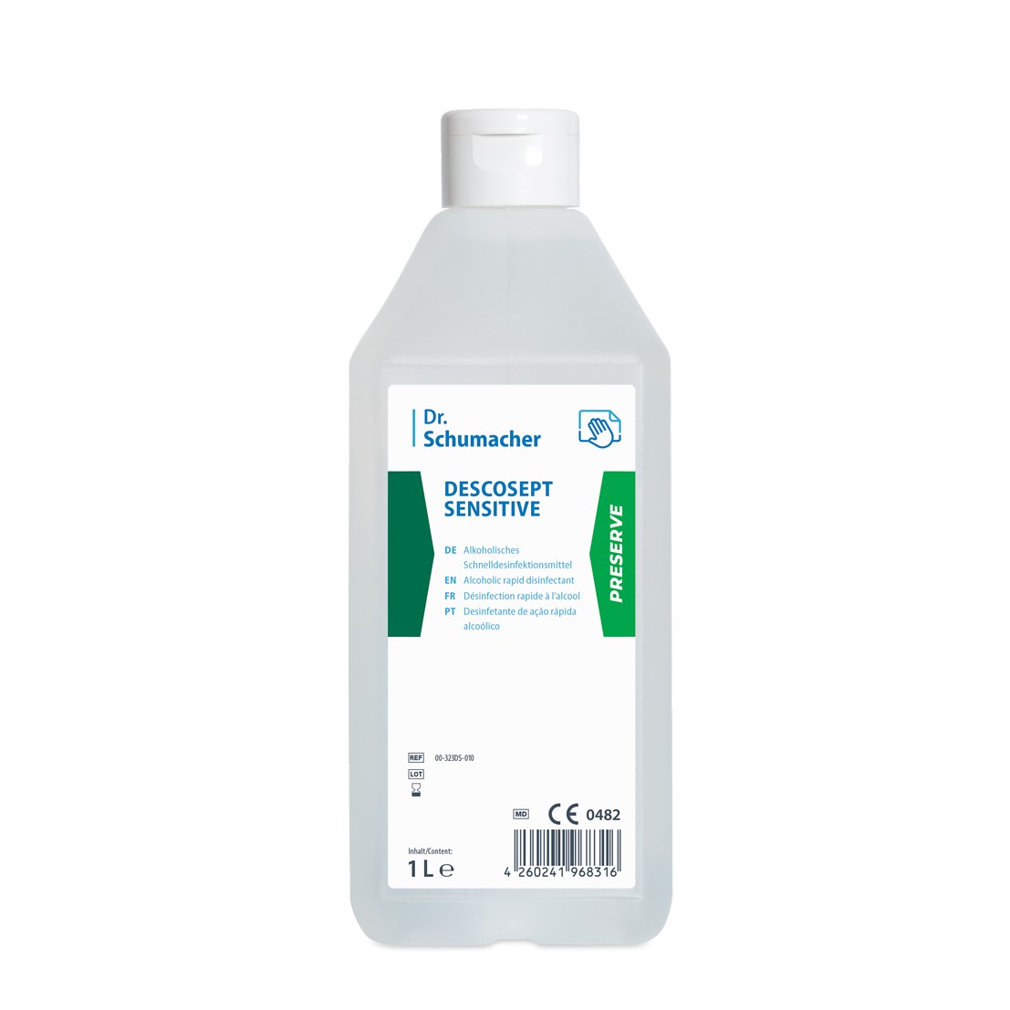 Dr. Schumacher Descosept Sensitive, alkoholisches Schnelldesinfektionsmittel, 1000 ml Flasche