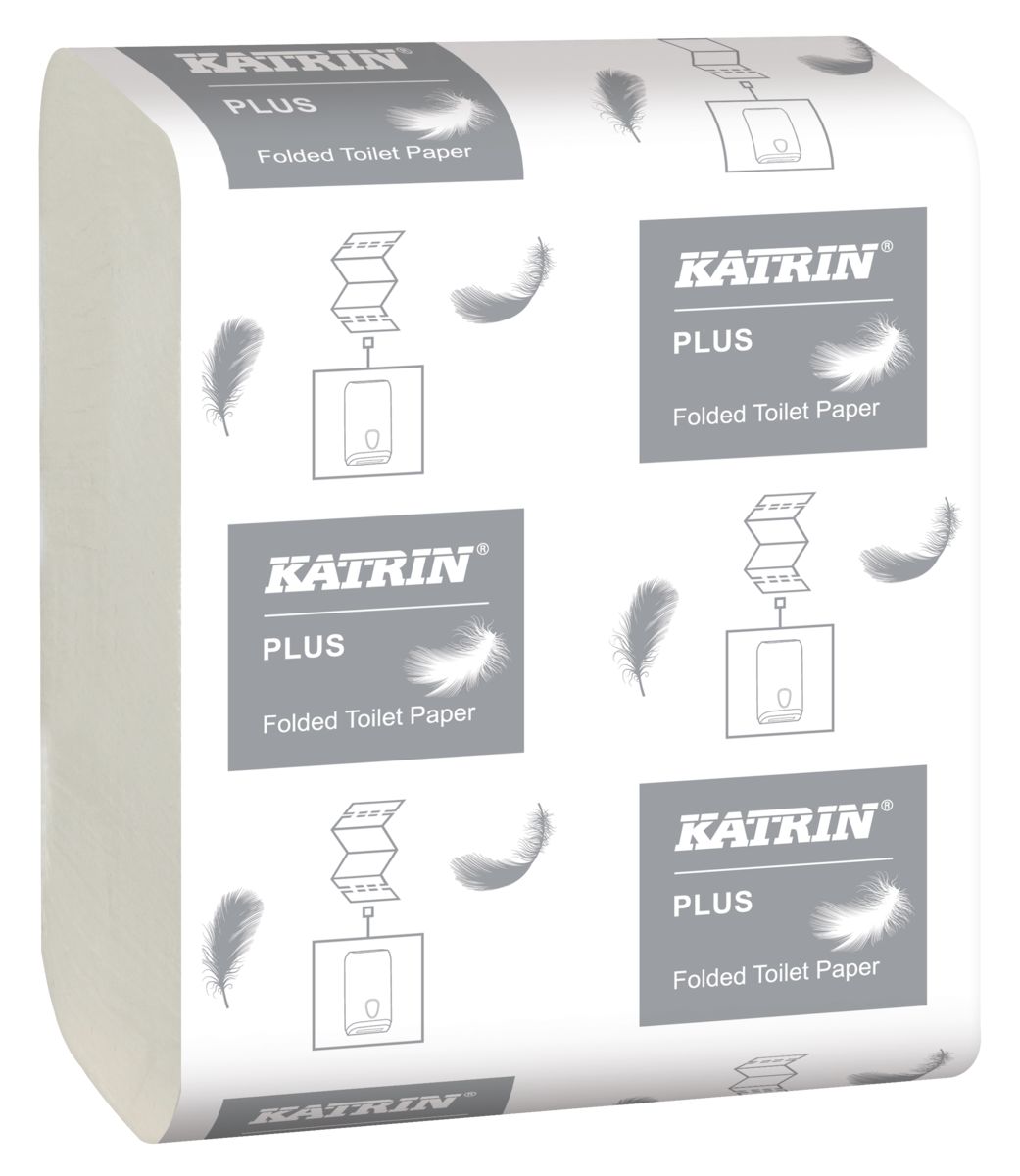 Katrin Plus Folded Toilet Paper (Einzelblatt für Spender) 2lg, hochweiß