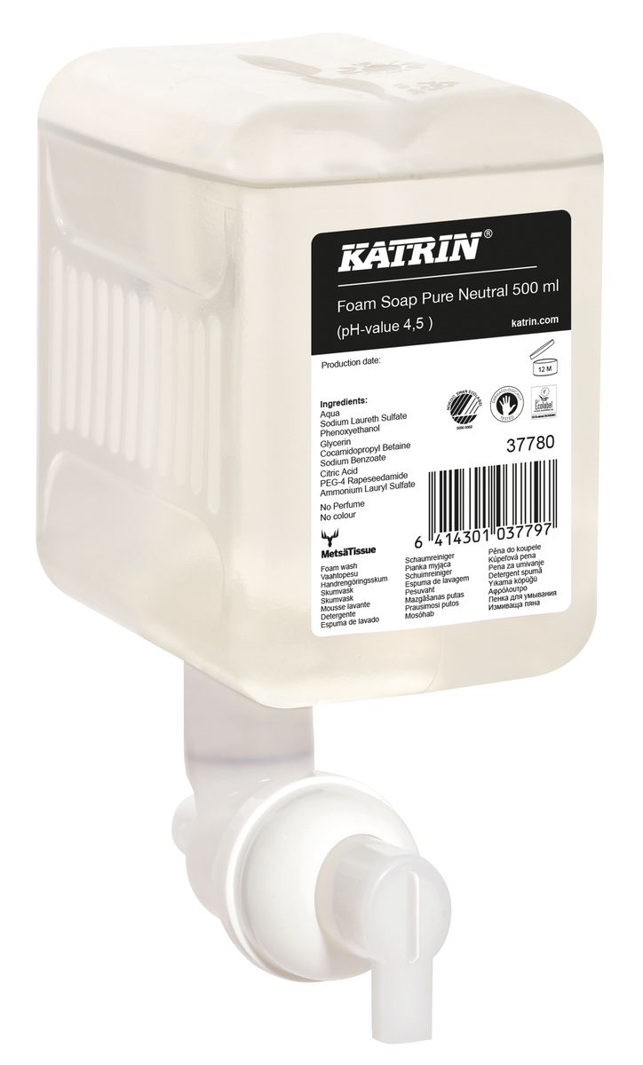 Katrin Handwaschschaum Pure Neutral, Schaumseife für Inclusive Spender, 12 x 500 ml