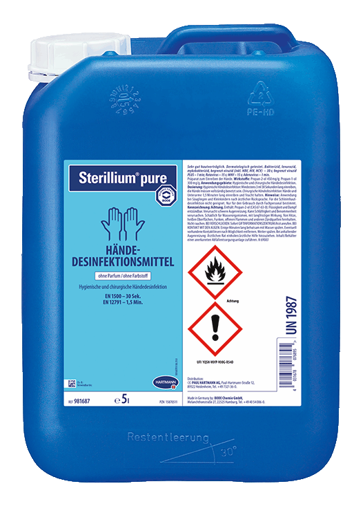 Hartmann Sterillium pure Hände-Desinfektionsmittel 5 L Kanister