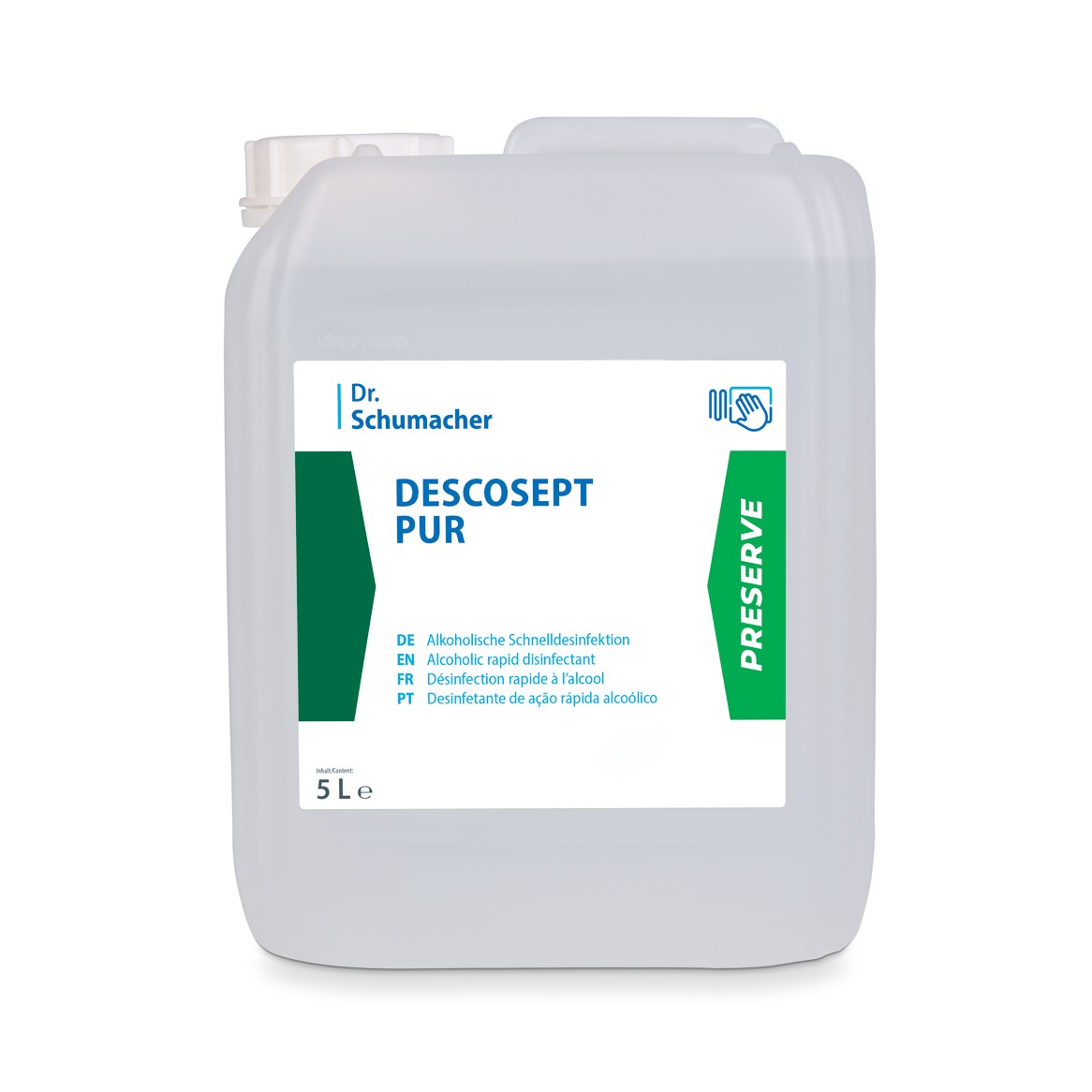 Dr. Schumacher Descosept PUR, alkoholische Schnelldesinfektion, 5 L Kanister