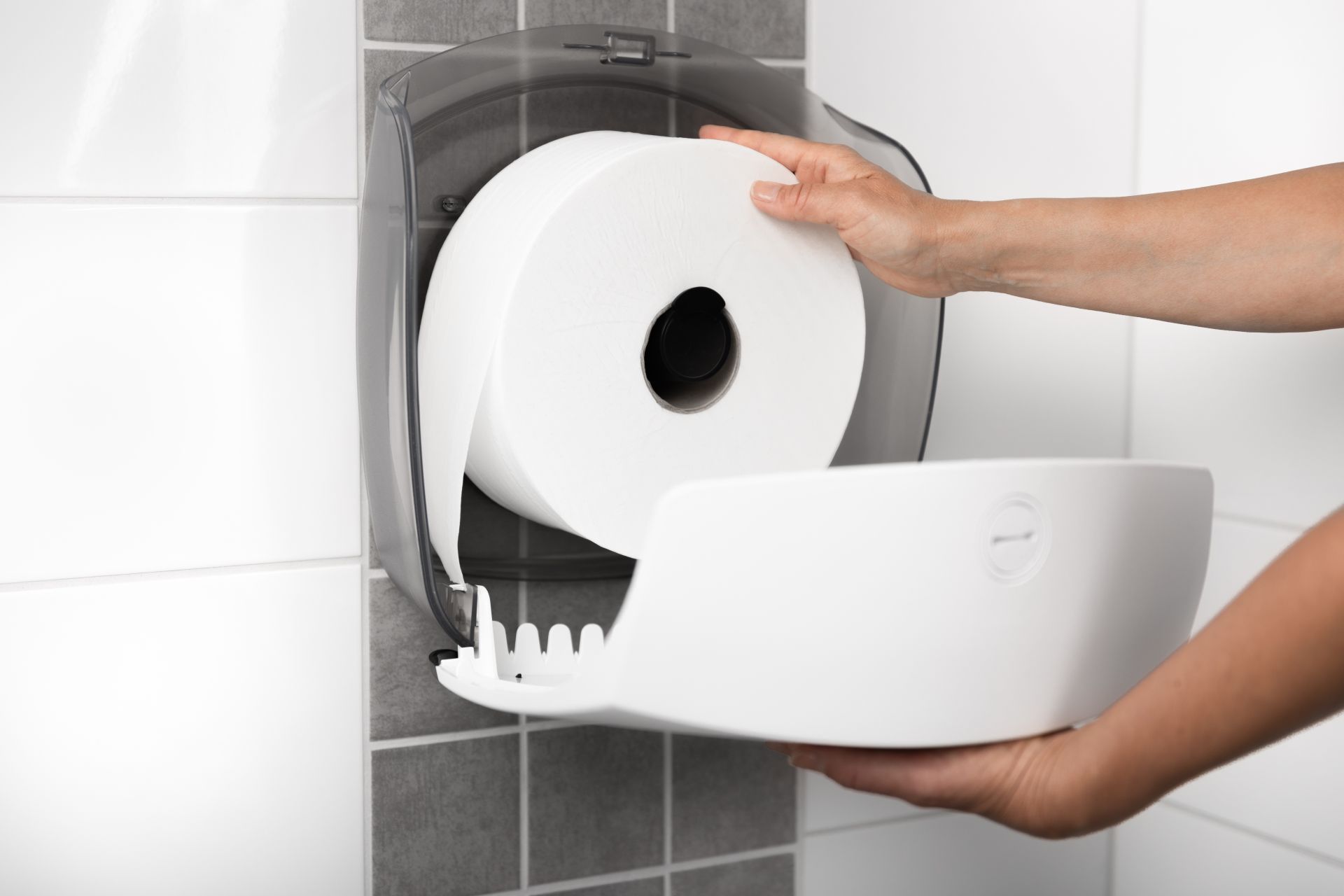 Katrin Gigant Toilettenpapierspender L für Jumborollen, weiß