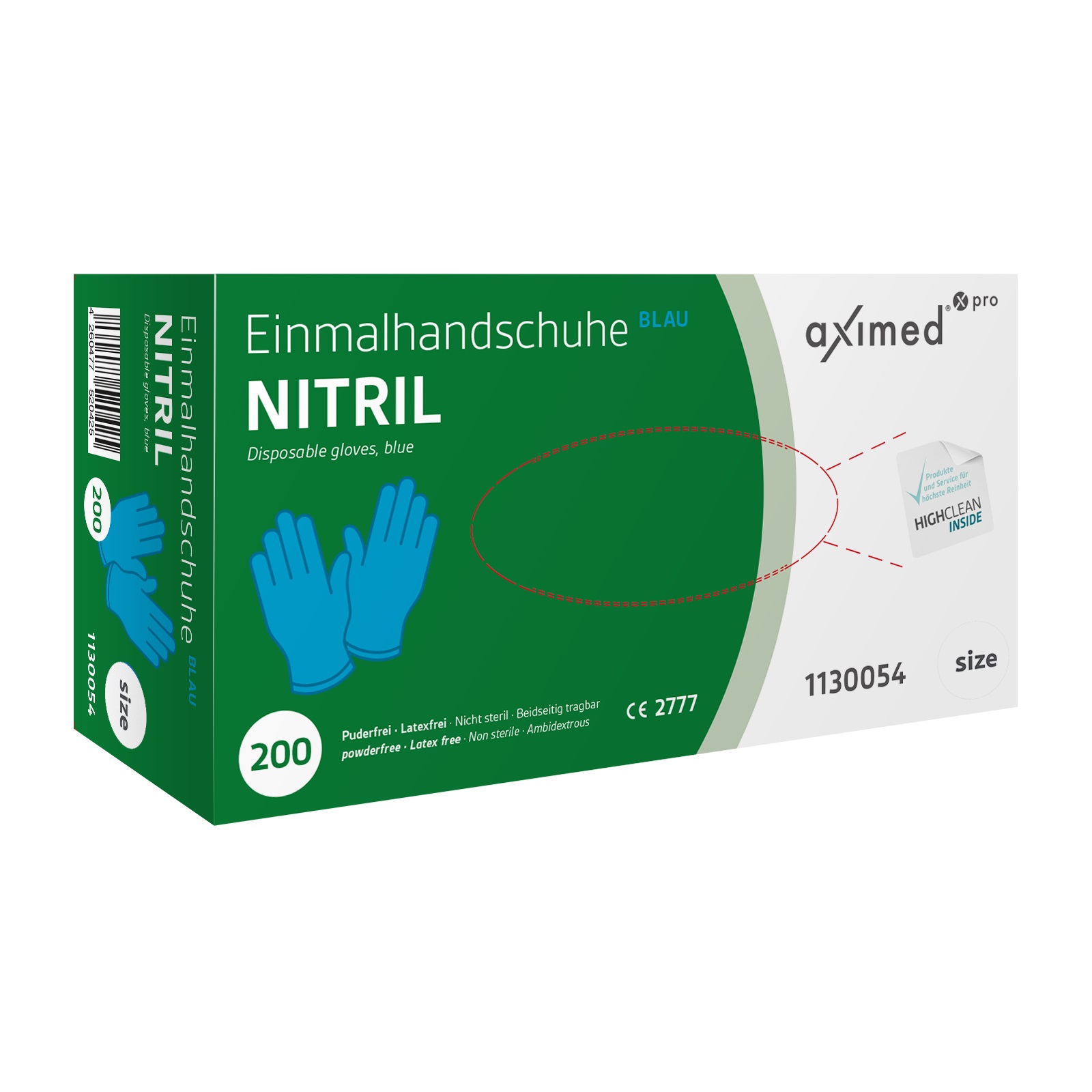 aximed pro Nitril, Einmalhandschuhe, Gr. M, 200 Stk., blau, ungepudert