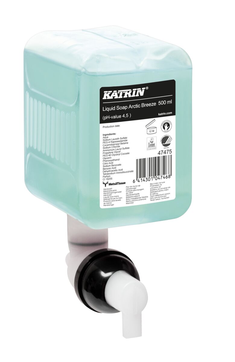Katrin Handwaschseife Arctic Breeze, mit integrierter Pumpe, 12 x 500 ml