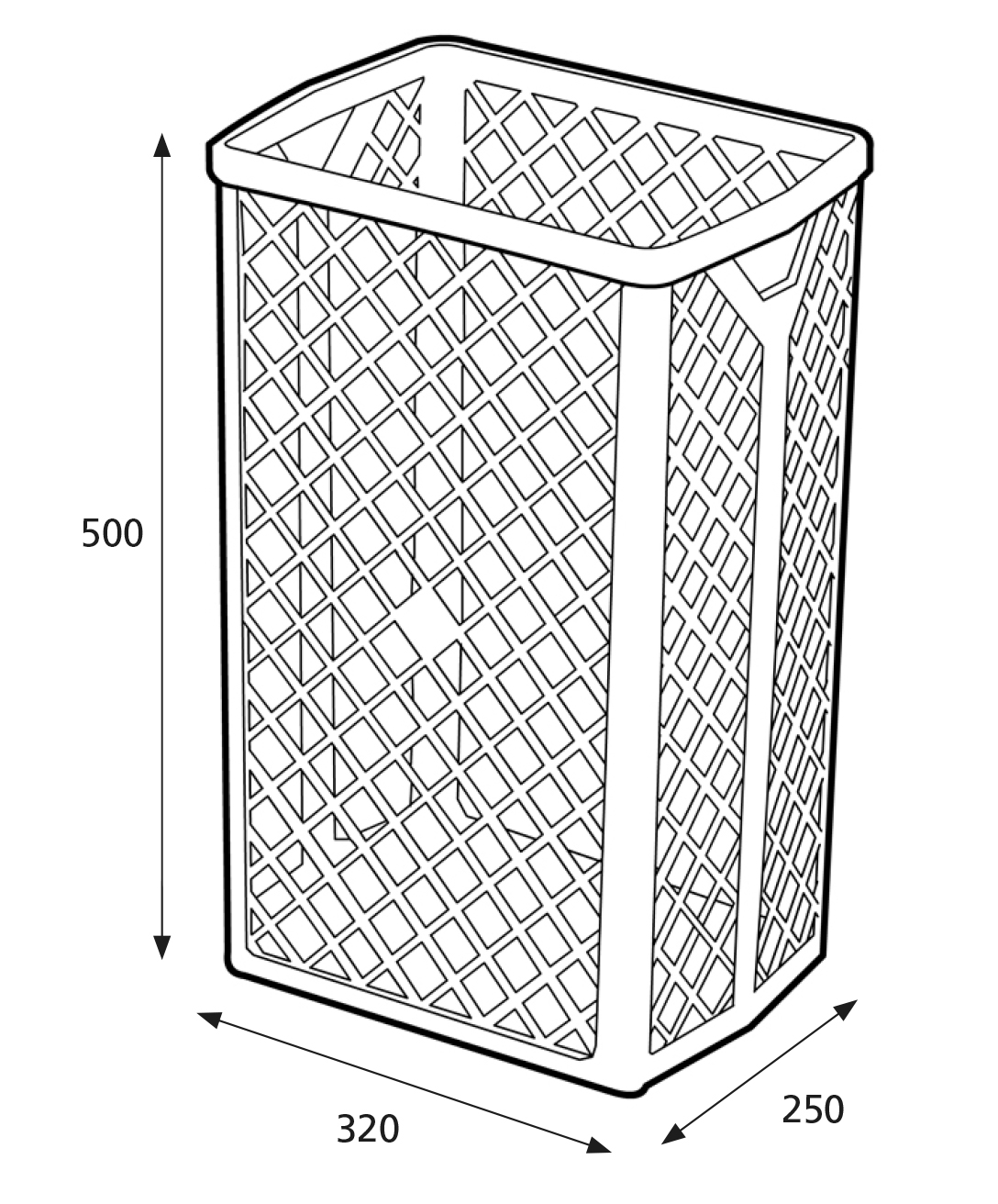 Katrin Abfallkorb, Kunststoff, 40 Liter, weiß