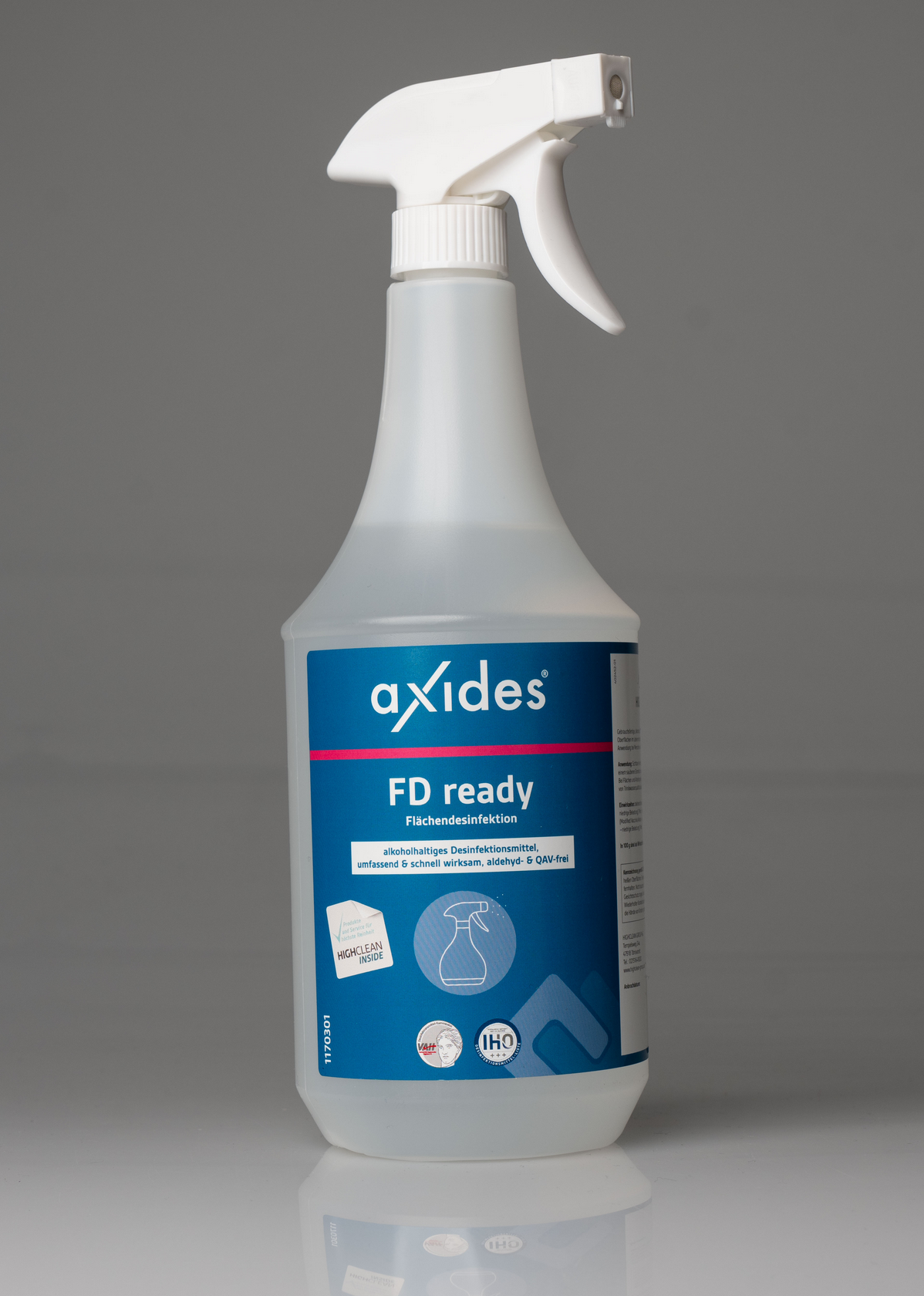 axides FD ready, alkoholisches Schnelldesinfektionsmittel, 1000 ml Sprühflasche