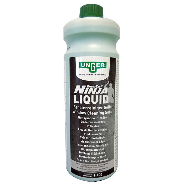 Unger Ninja Liquid, Fensterreinigungsseife, 1L-Flasche, FR10S