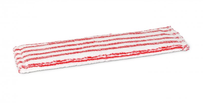 Microfasermopp Sanitär, weiß mit roten Borsten, 50 cm
