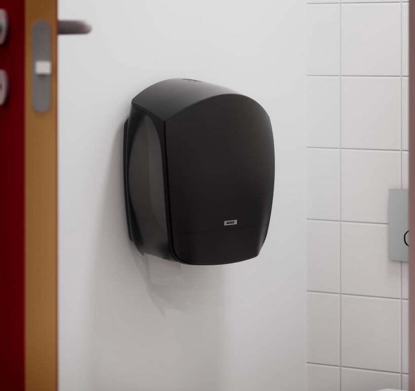 Katrin Toilettenpapierspender S für Mini-Jumborollen Gigant, schwarz