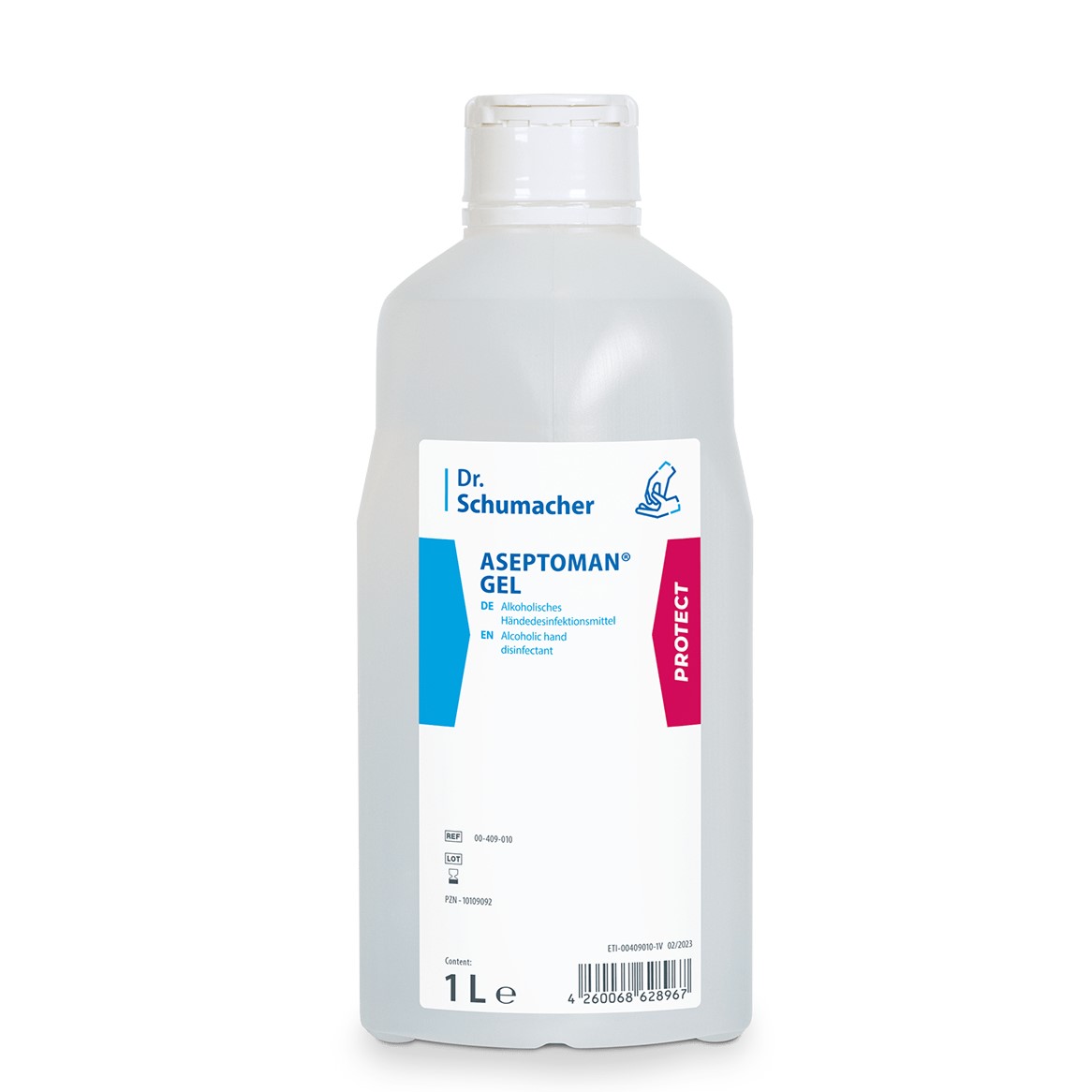 Dr. Schumacher Aseptoman Gel, 1000 ml Flasche, alkoholische Händedesinfektion