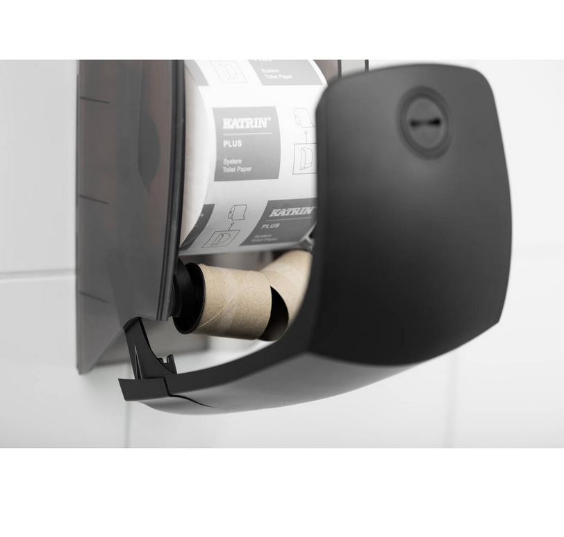 Katrin System-Toilettenpapierspender, Kunststoff, schwarz