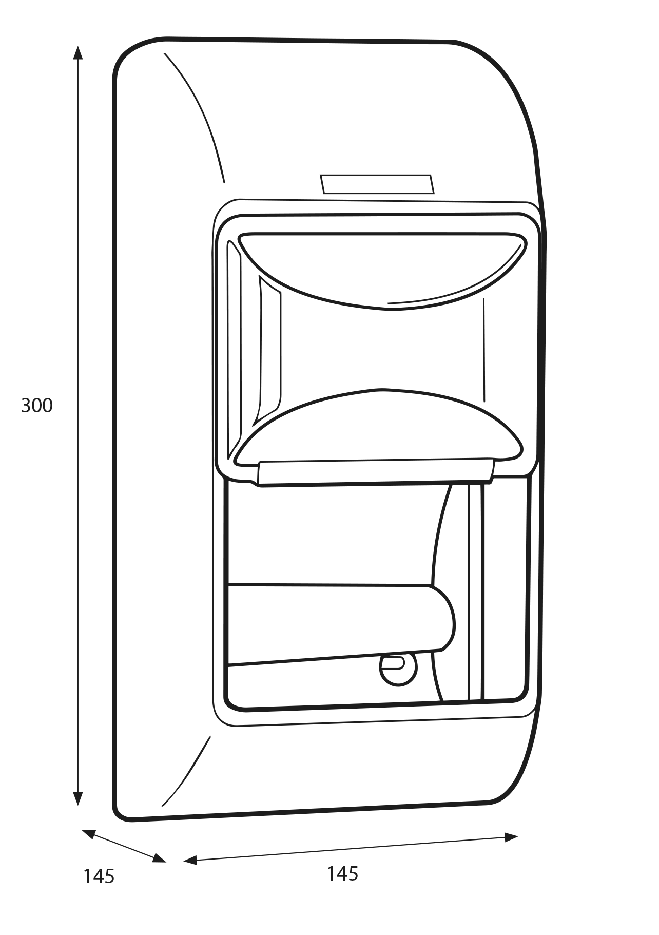 Katrin Toilettenpapierspender für 2 Rollen, Kunststoff, schwarz