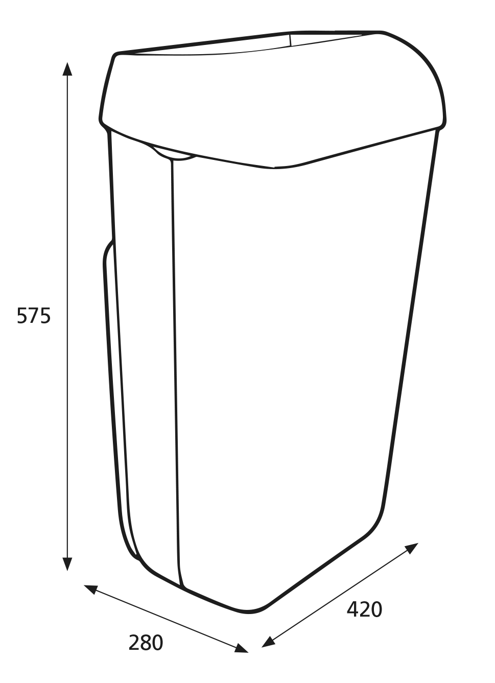 Katrin Abfallbehälter mit Abdeckung, Kunststoff, 50 l, schwarz