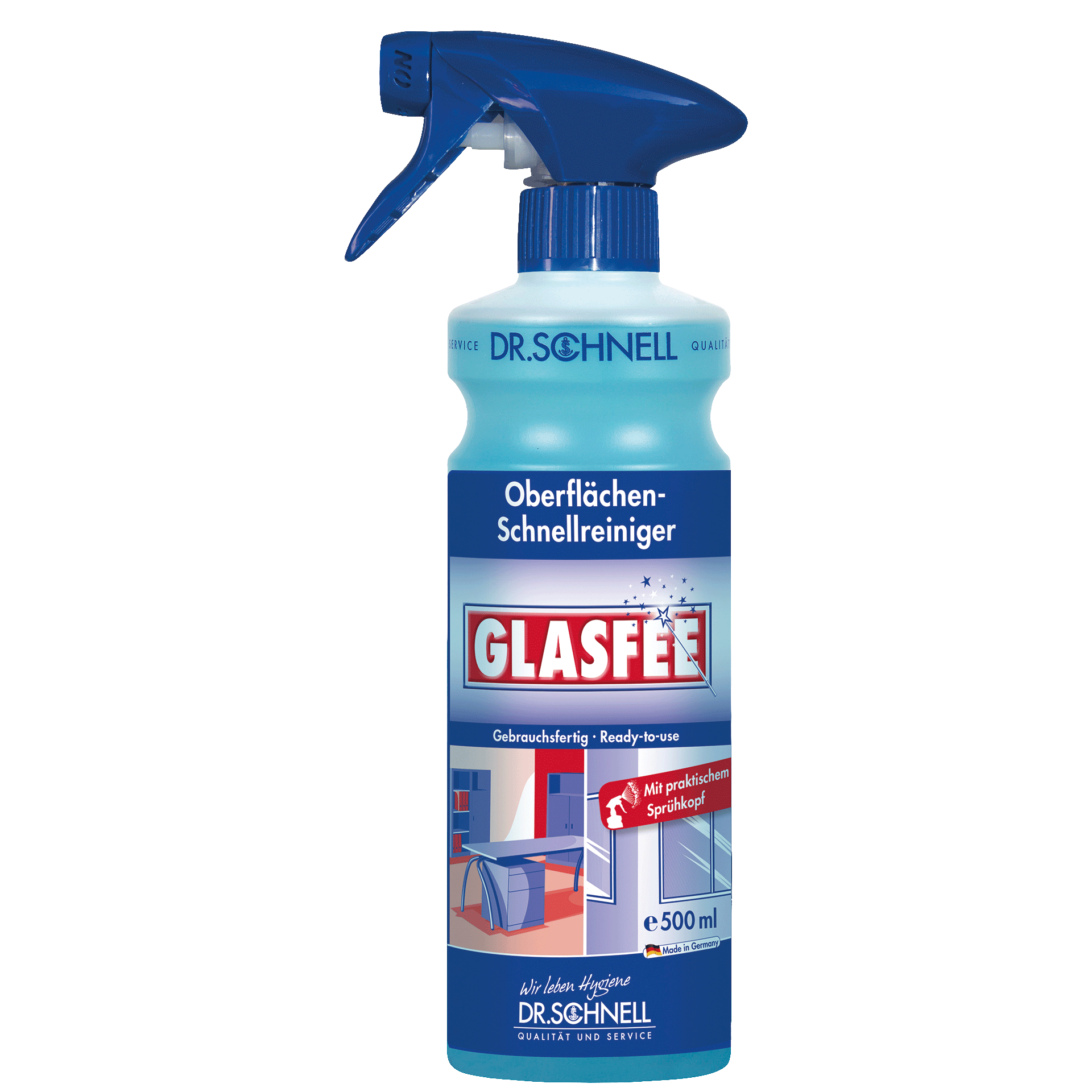 Dr. Schnell GLASFEE, Oberflächen-Schnellreiniger 500 ml, Sprühflasche