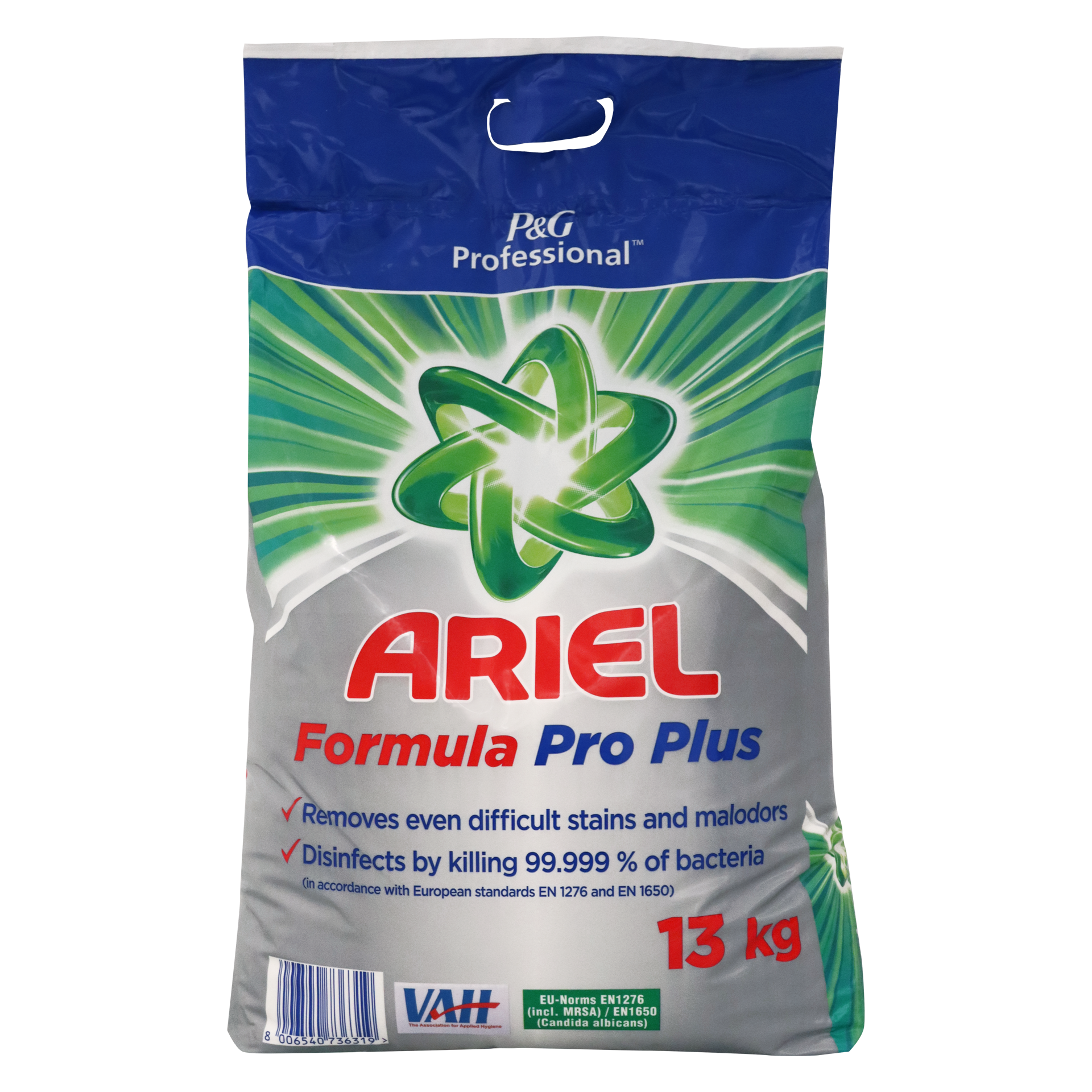 P&G Professional Ariel Formula Pro PLUS Desinfektionswaschmittel, 13 kg Sack