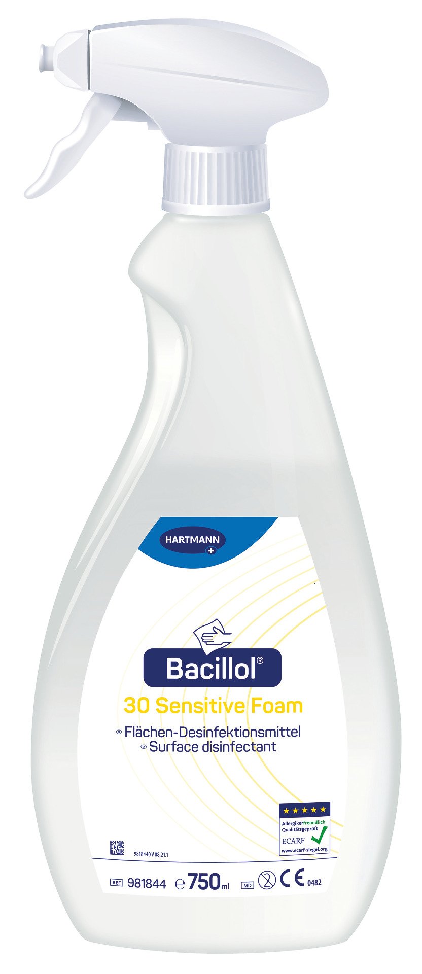 Hartmann Bacillol 30 Sensitive Foam Schnelldesinfektion, 750 ml Sprühflasche
