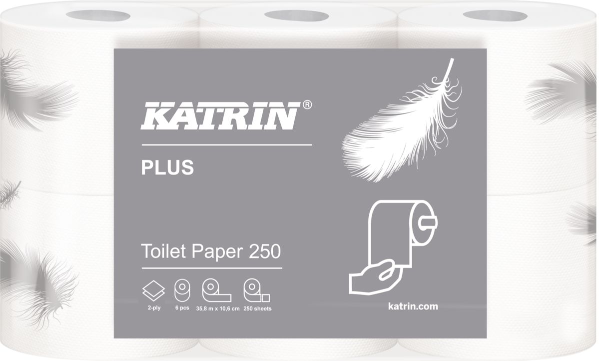 Katrin Plus 250 Toilettenpapier 3-lagig, weiß