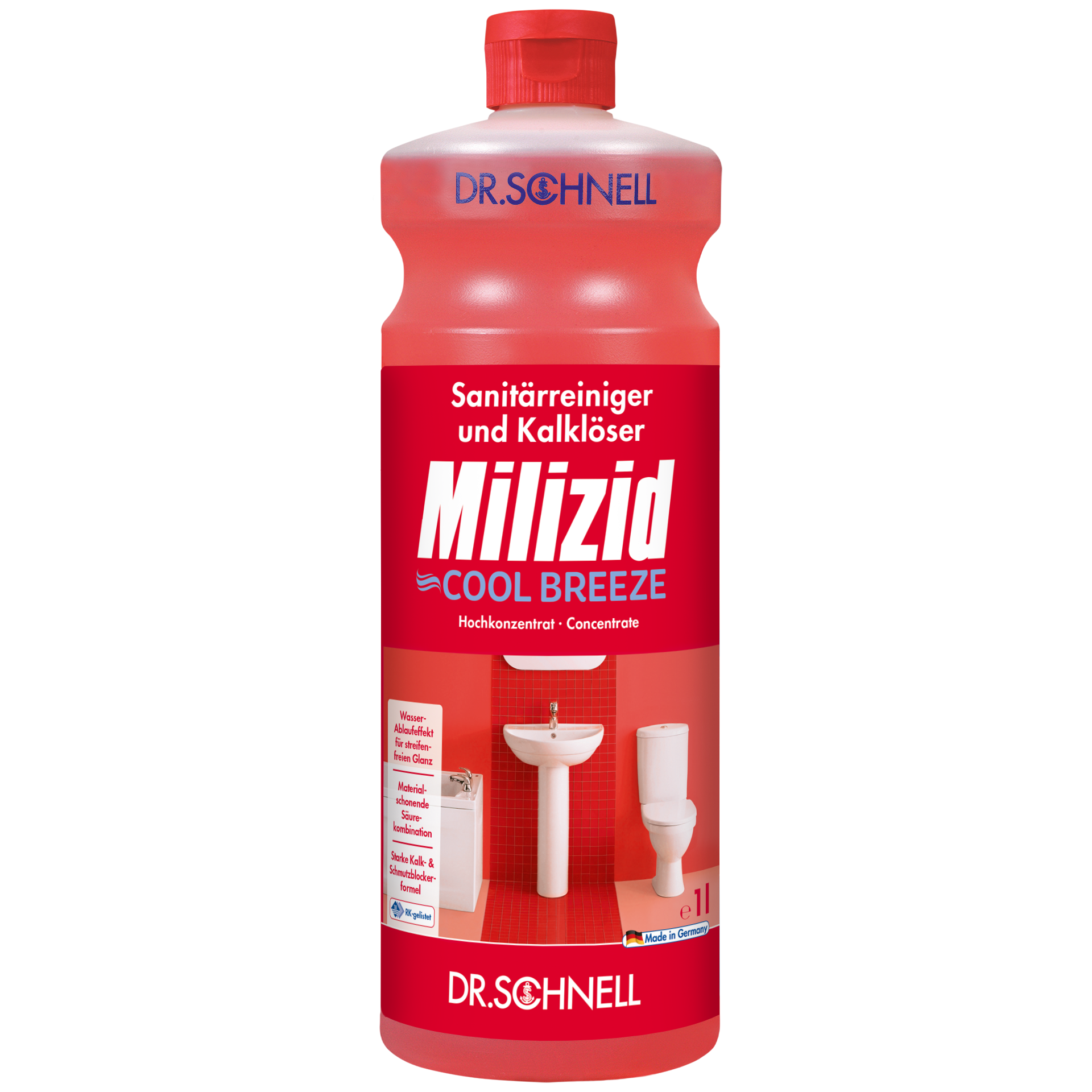 Dr. Schnell MILIZID COOL BREEZE, Sanitärreiniger und Kalklöser 1 L